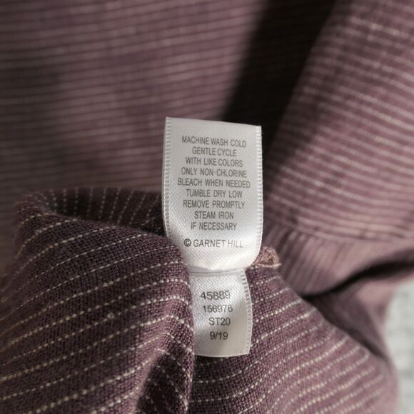 Garnet Hill Dress Womens 8 Striped 100% Linen Short Sleeve Sheath Shift Classic - Picture 11 of 12